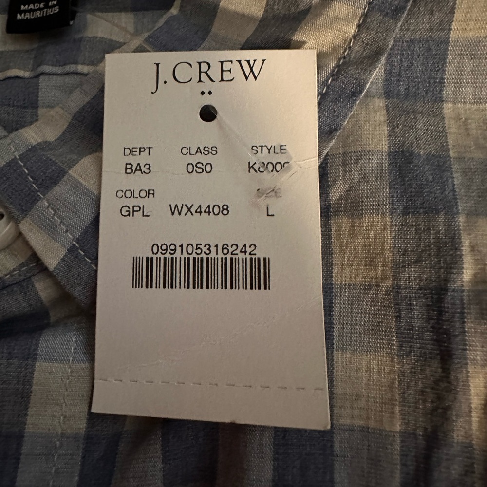 BNWT Mens J. Crew Mercantile Flex Slim Fit Long Sleeve Button Front Shirt -L - Picture 3 of 6
